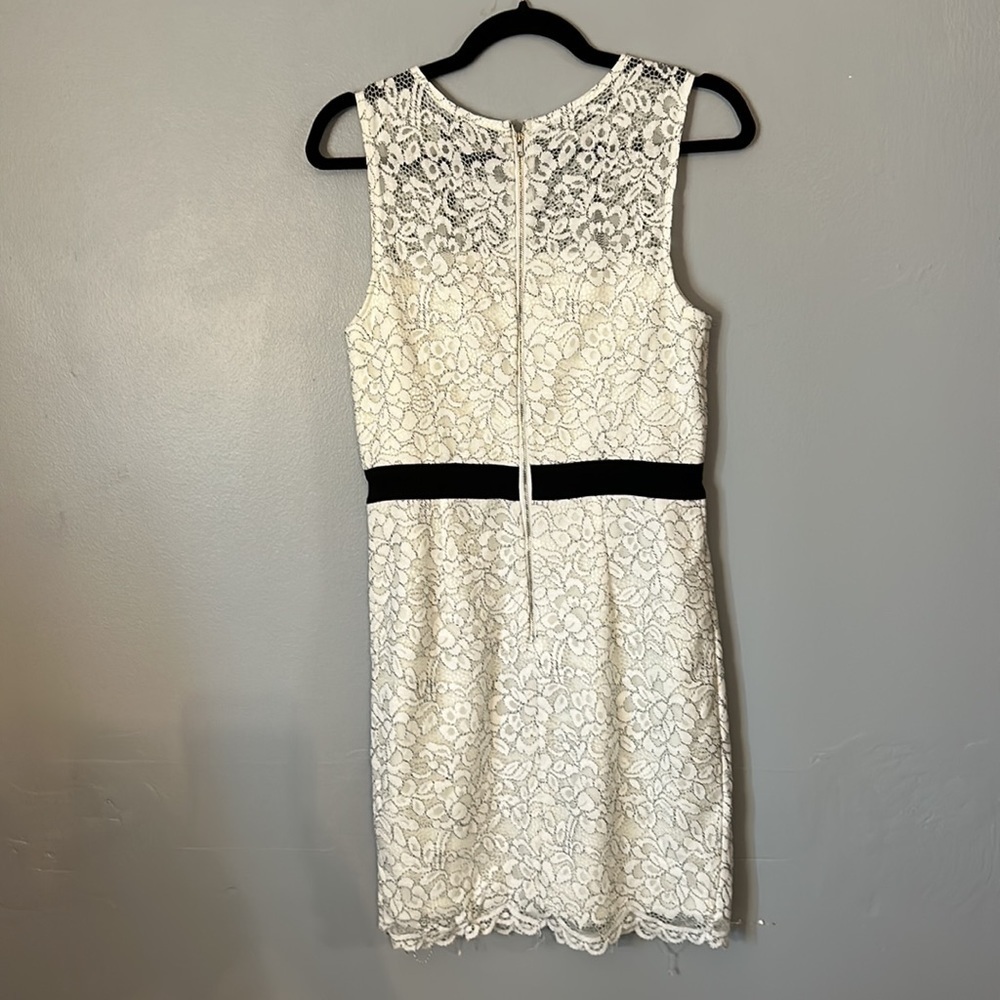 INA Black & White Lace Sleeveless Sheath Dress Size M - Picture 5 of 6